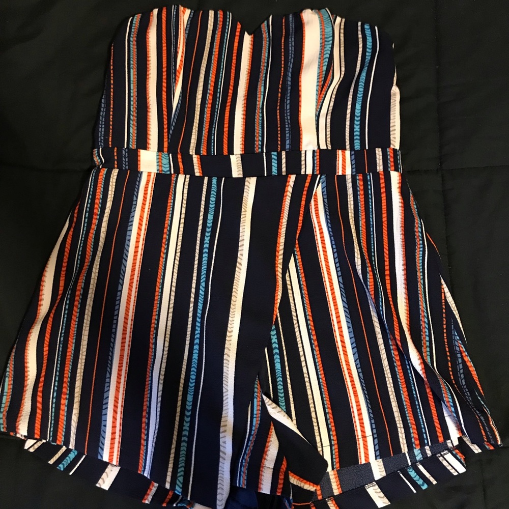 Strapless romper- worn once, size large.